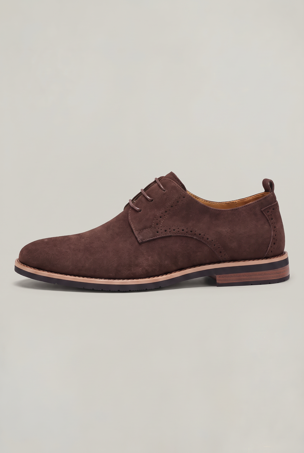 Men's Suede Look Brogue Derby Shoes