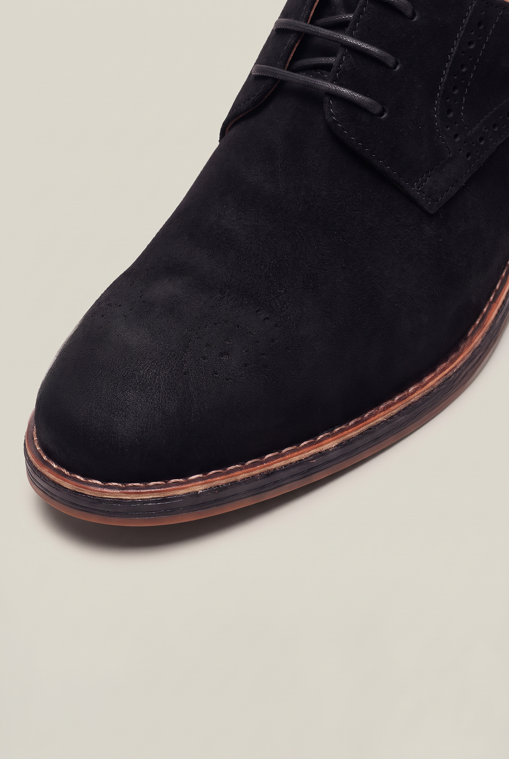 Men's Suede Look Brogue Derby Shoes