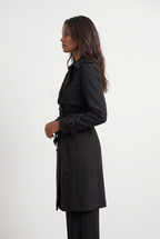 Women's Double-Breasted Belted Longline Trench Coat