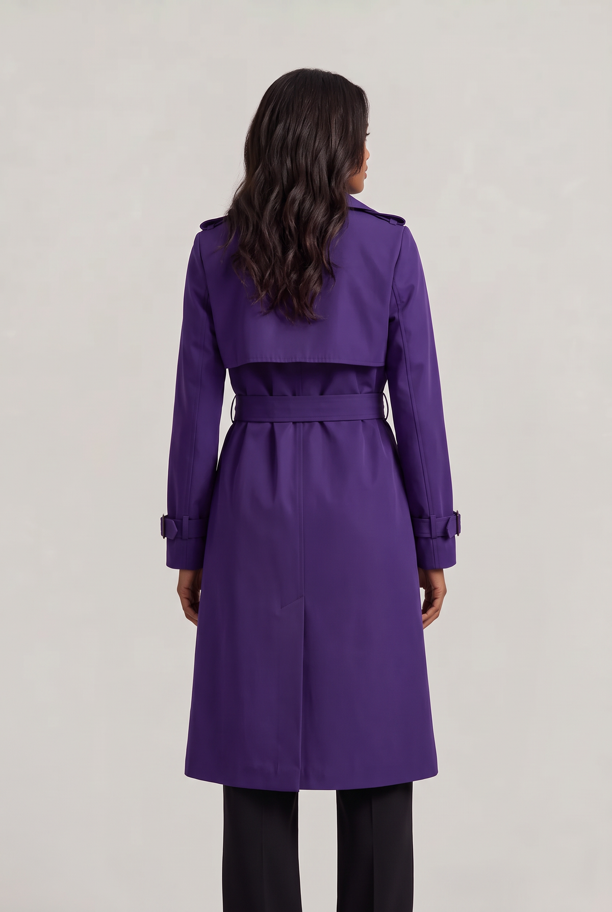Women's Double-Breasted Belted Longline Trench Coat