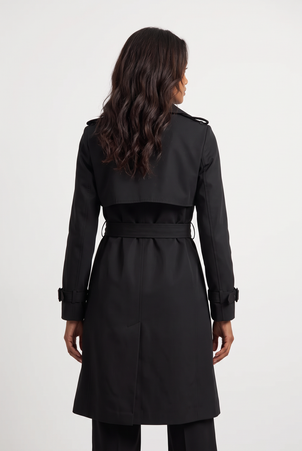Women's Double-Breasted Belted Longline Trench Coat