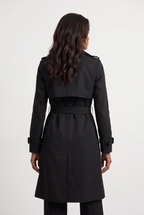 Women's Double-Breasted Belted Longline Trench Coat