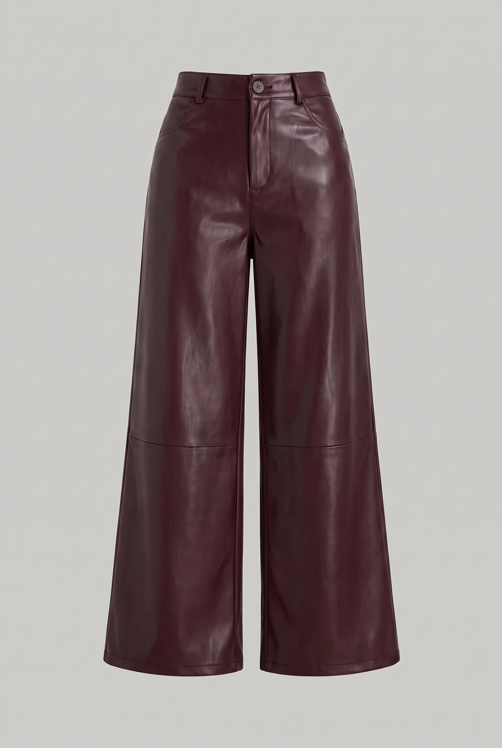 Women’s High-Waist Faux Leather Wide-Leg Trousers