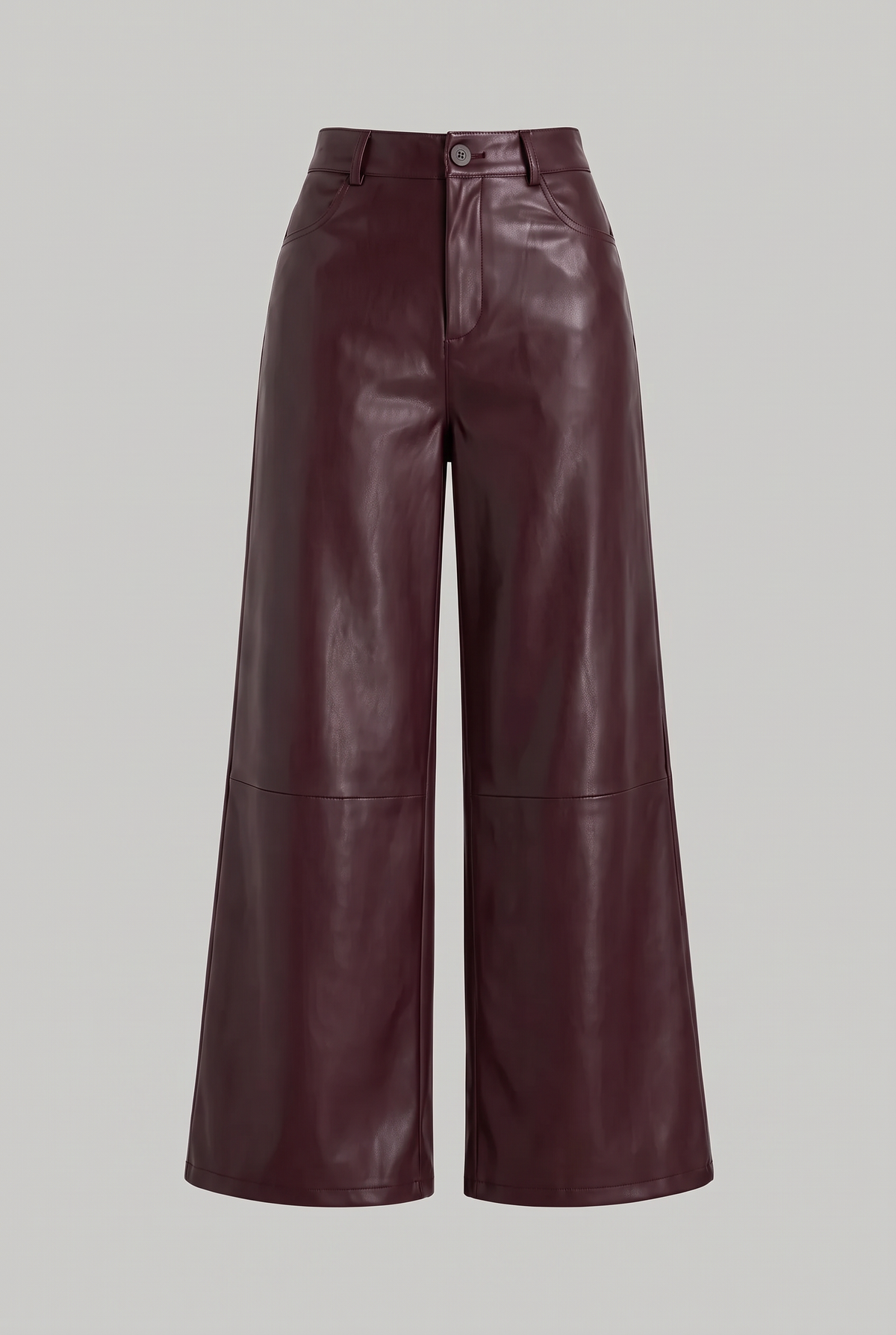 Women’s High-Waist Faux Leather Wide-Leg Trousers