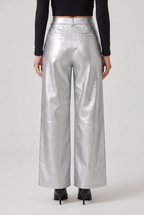 Women’s High-Waist Faux Leather Wide-Leg Trousers