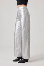 Women’s High-Waist Faux Leather Wide-Leg Trousers