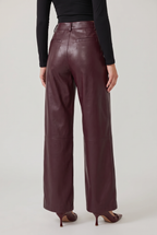 Women’s High-Waist Faux Leather Wide-Leg Trousers
