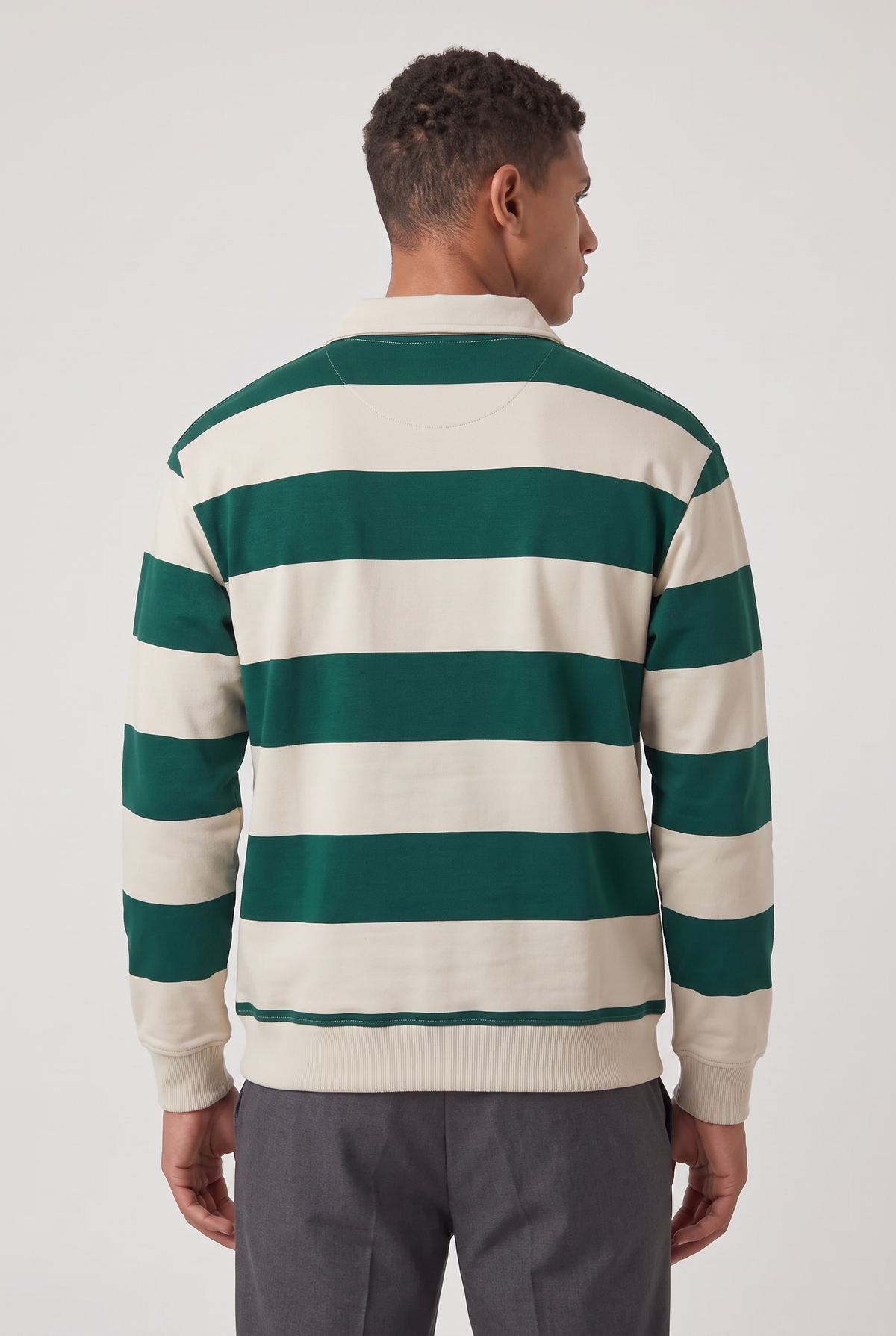 Men’s Rugby Polo - Striped Long Sleeve Shirt