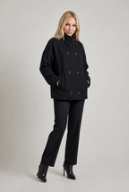 Women’s Double-Breasted High Collar Pea Coat