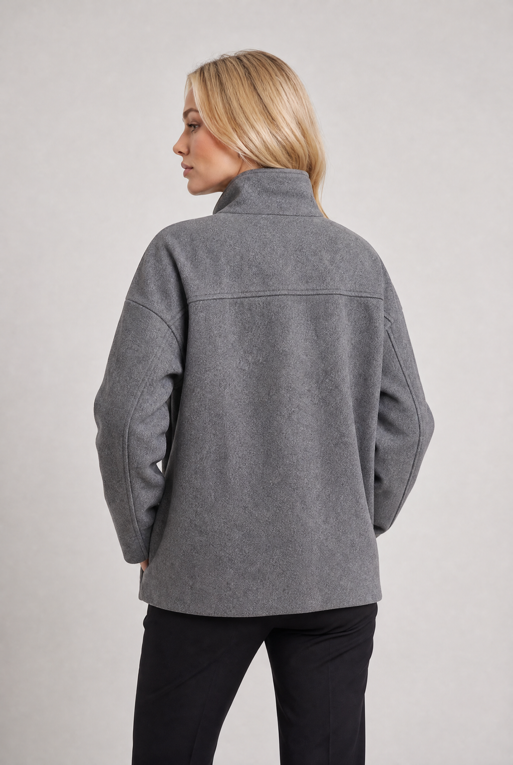 Women’s Double-Breasted High Collar Pea Coat