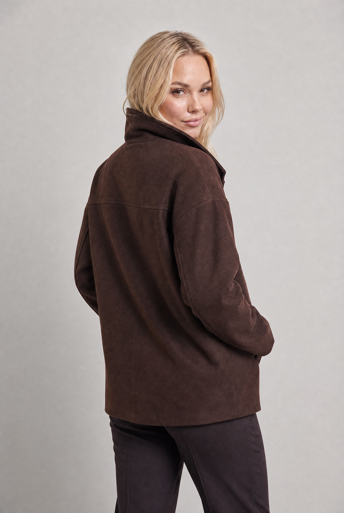 Women’s Double-Breasted High Collar Pea Coat