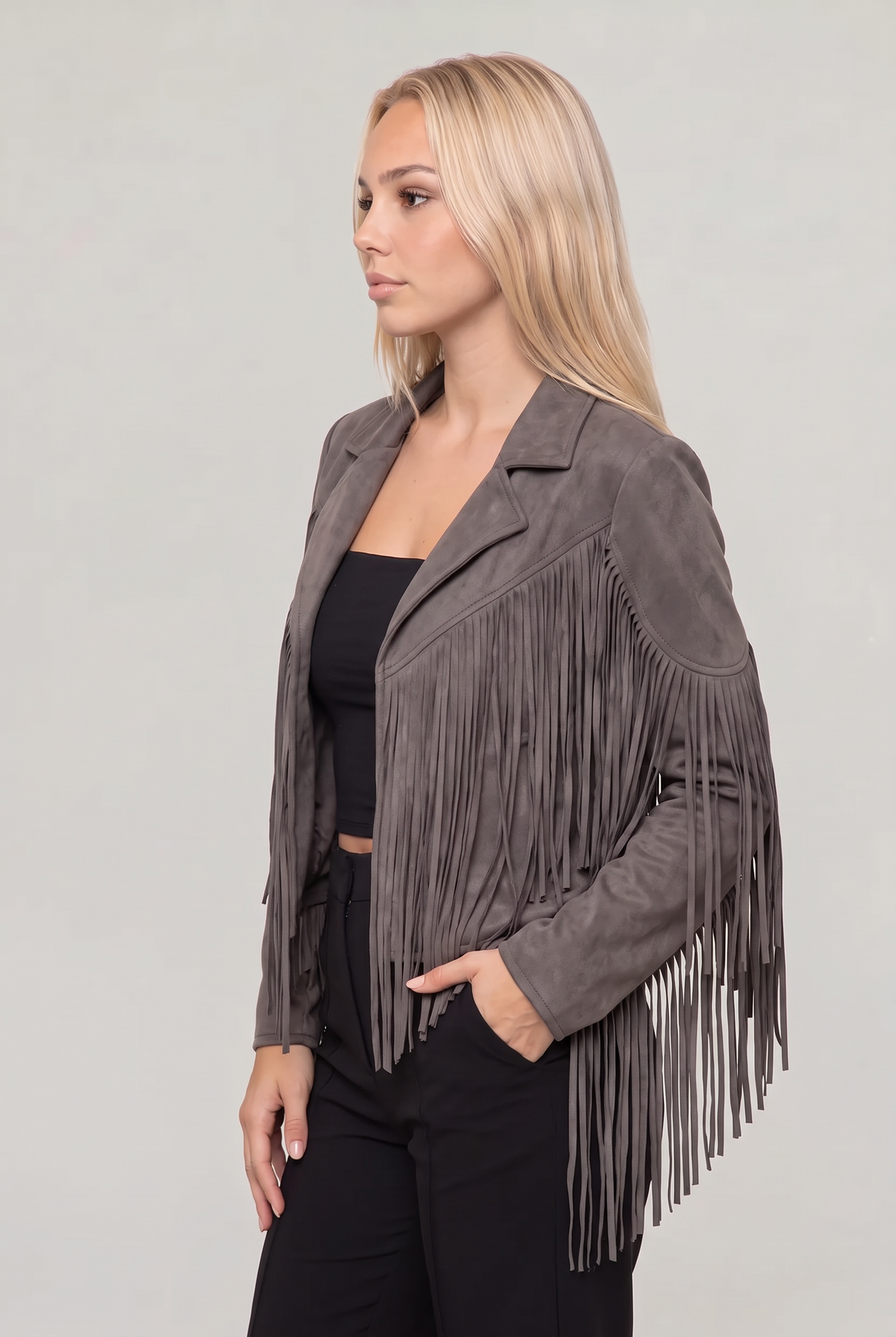 Women's Suede Fringe Cowboy Jacket