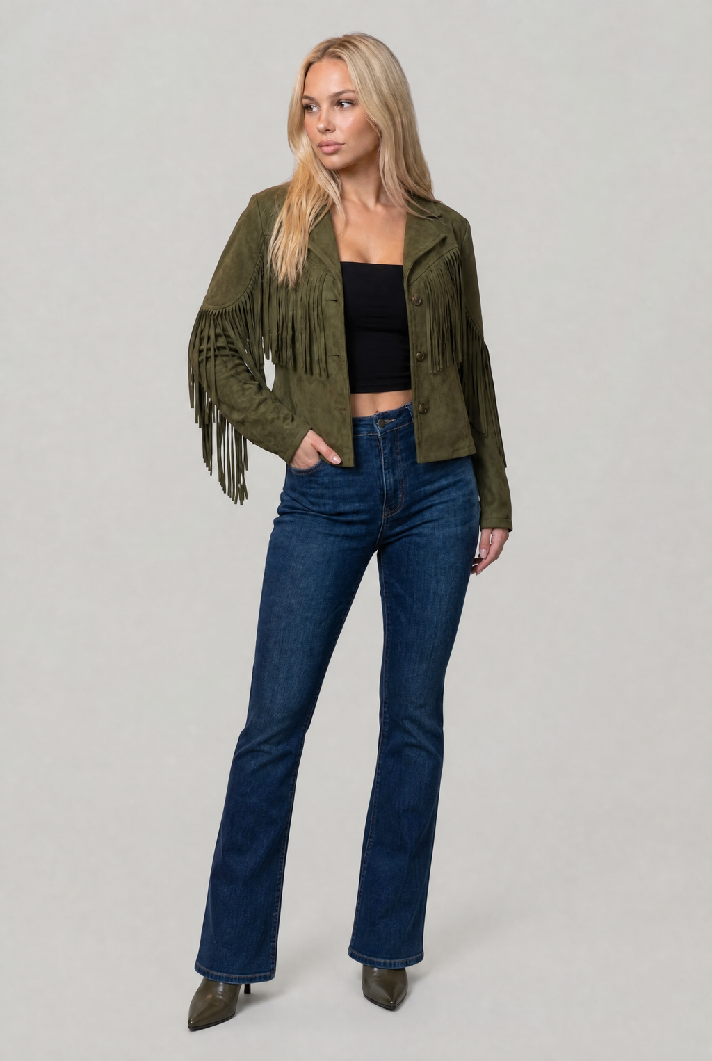 Women's Suede Fringe Cowboy Jacket