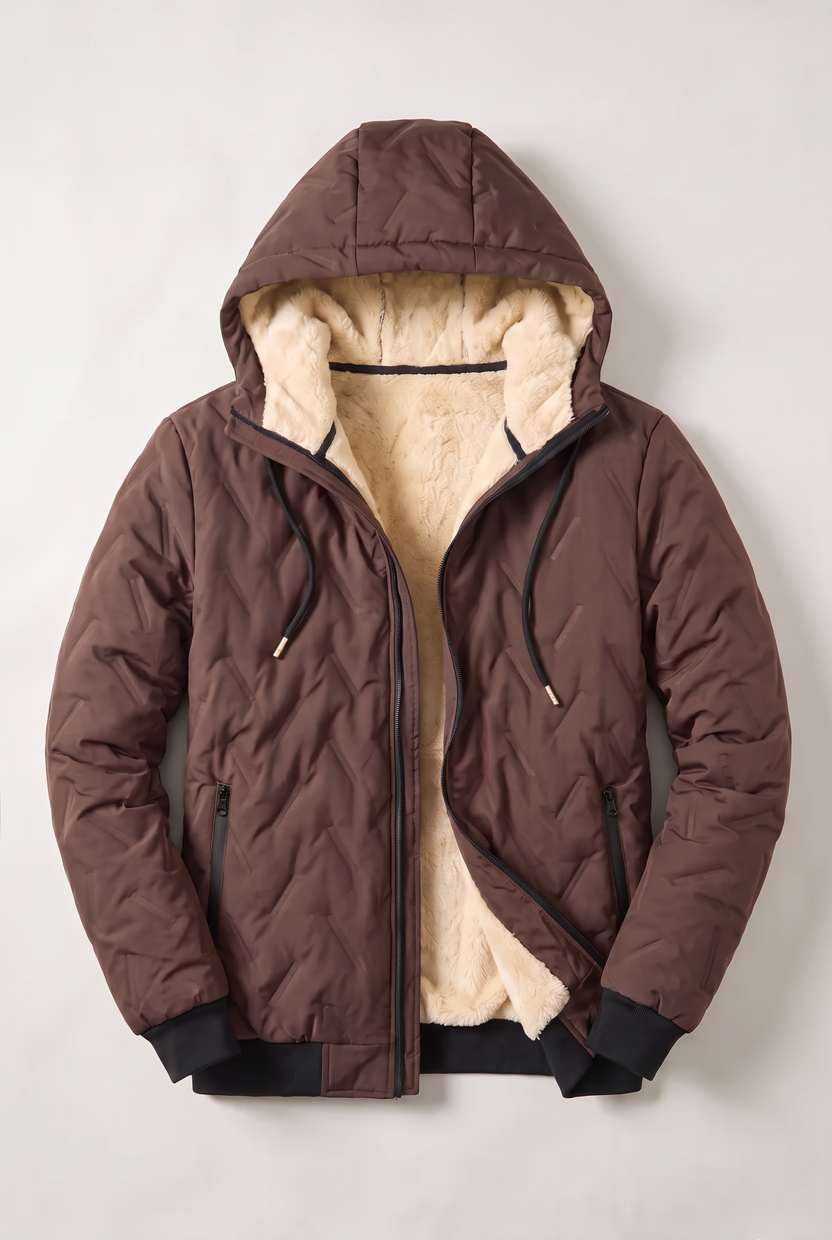 Men’s Fleece-Lined Hooded Winter Jacket