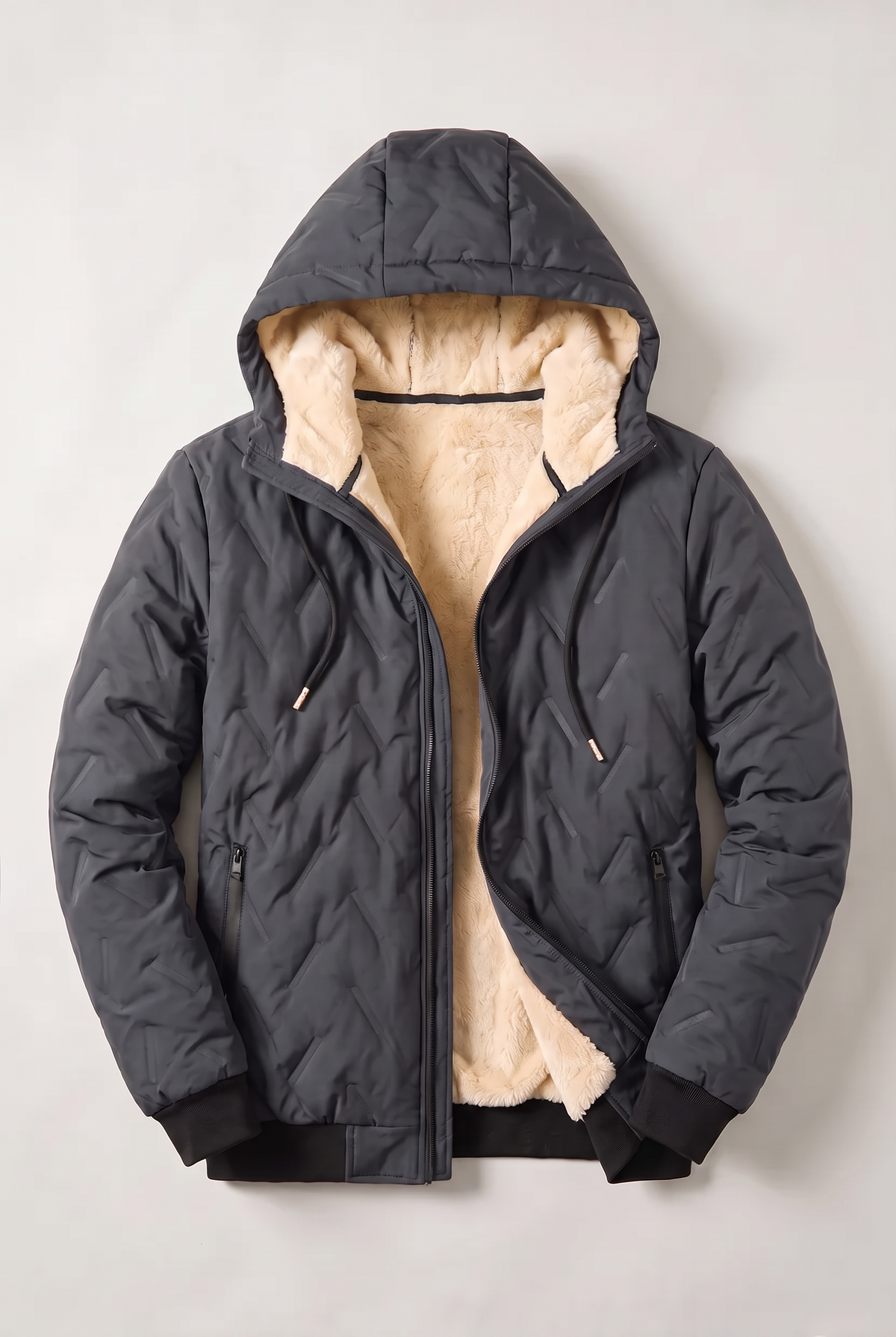 Men’s Fleece-Lined Hooded Winter Jacket