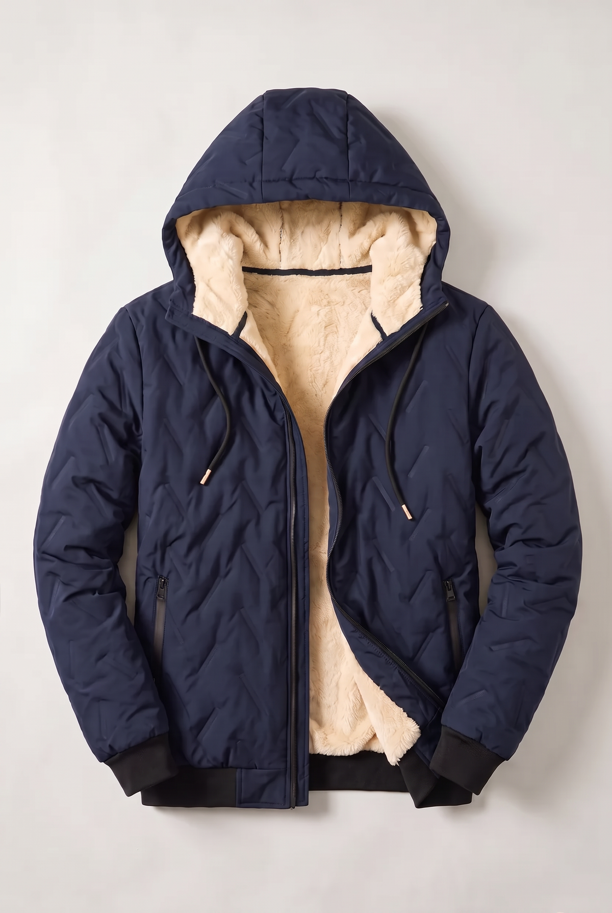 Men’s Fleece-Lined Hooded Winter Jacket