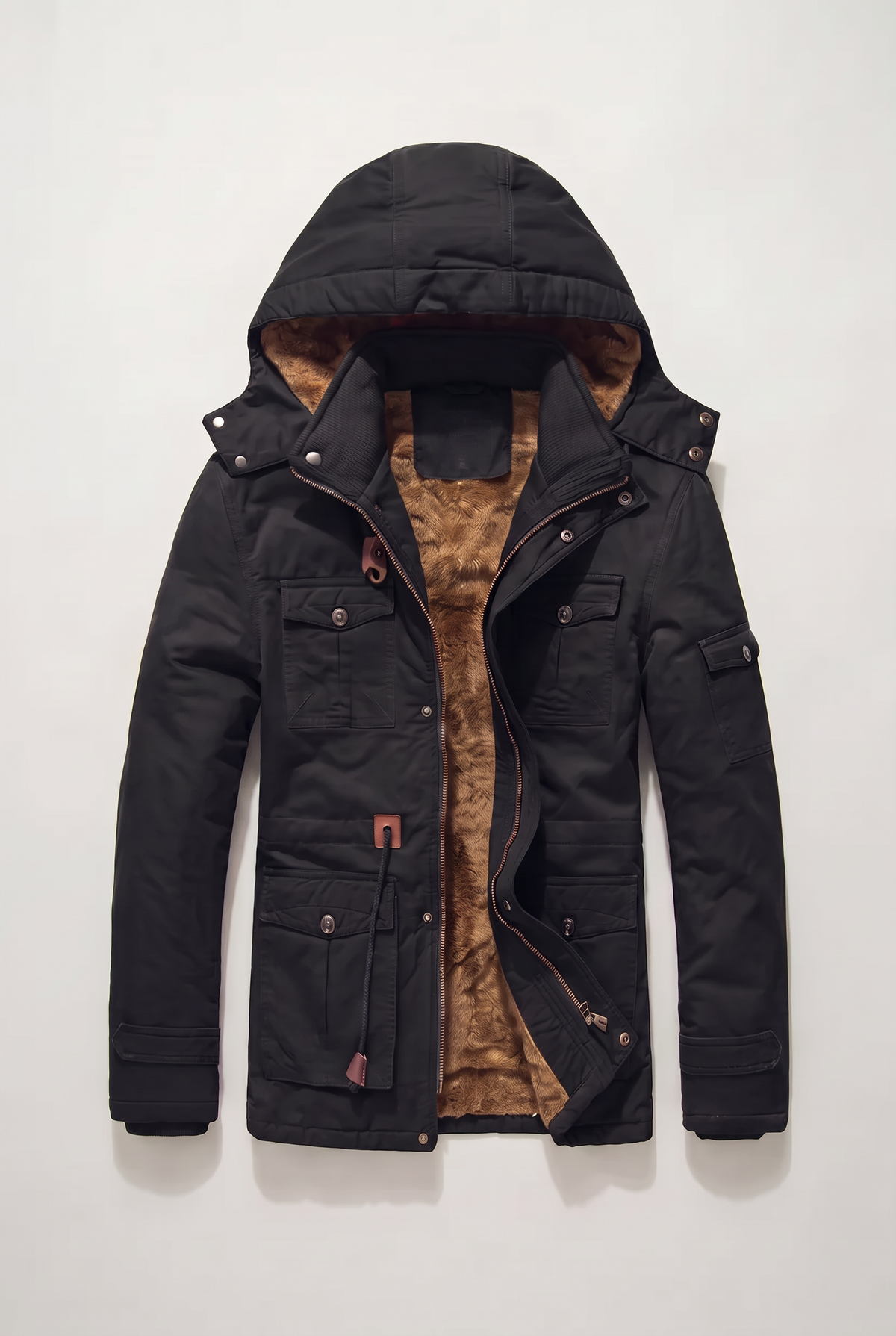 Men’s Fleece-Lined Multi-Pocket Outdoor Jacket