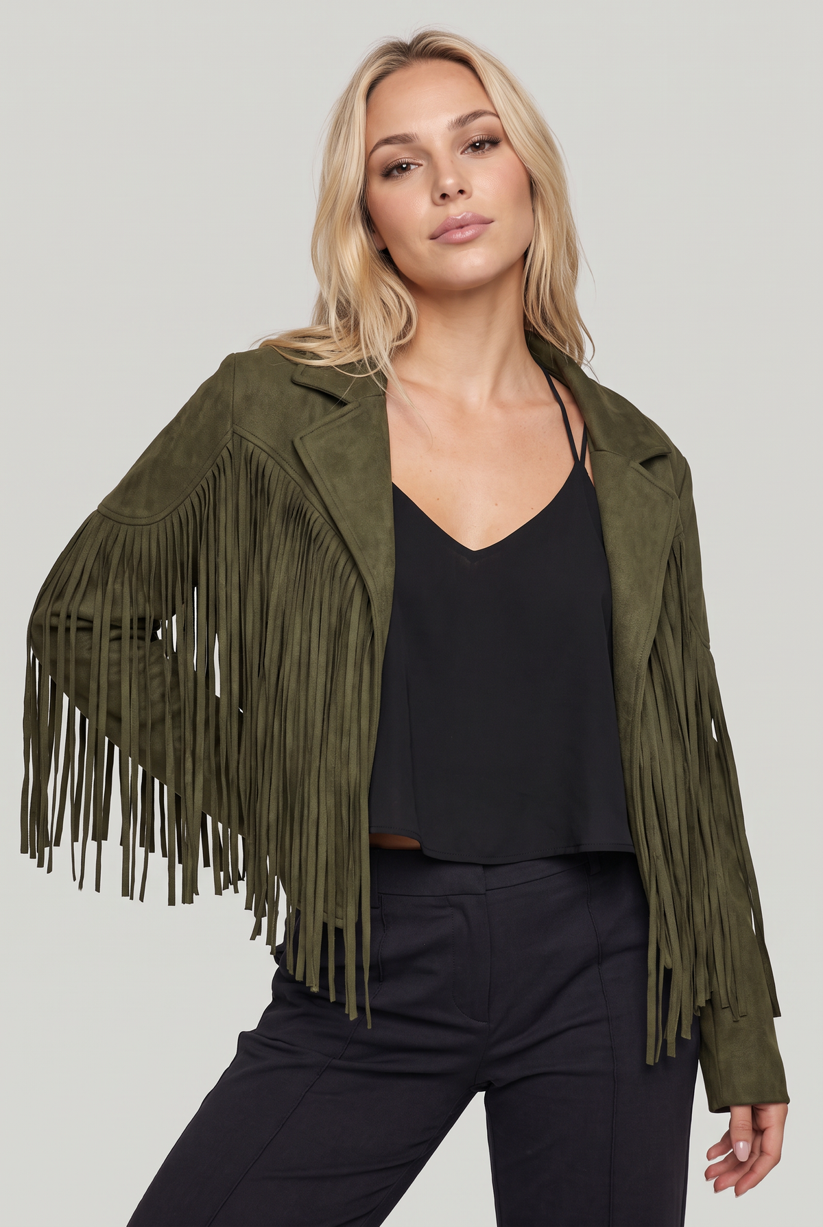 Women's Suede-Look Fringe Cowboy Jacket