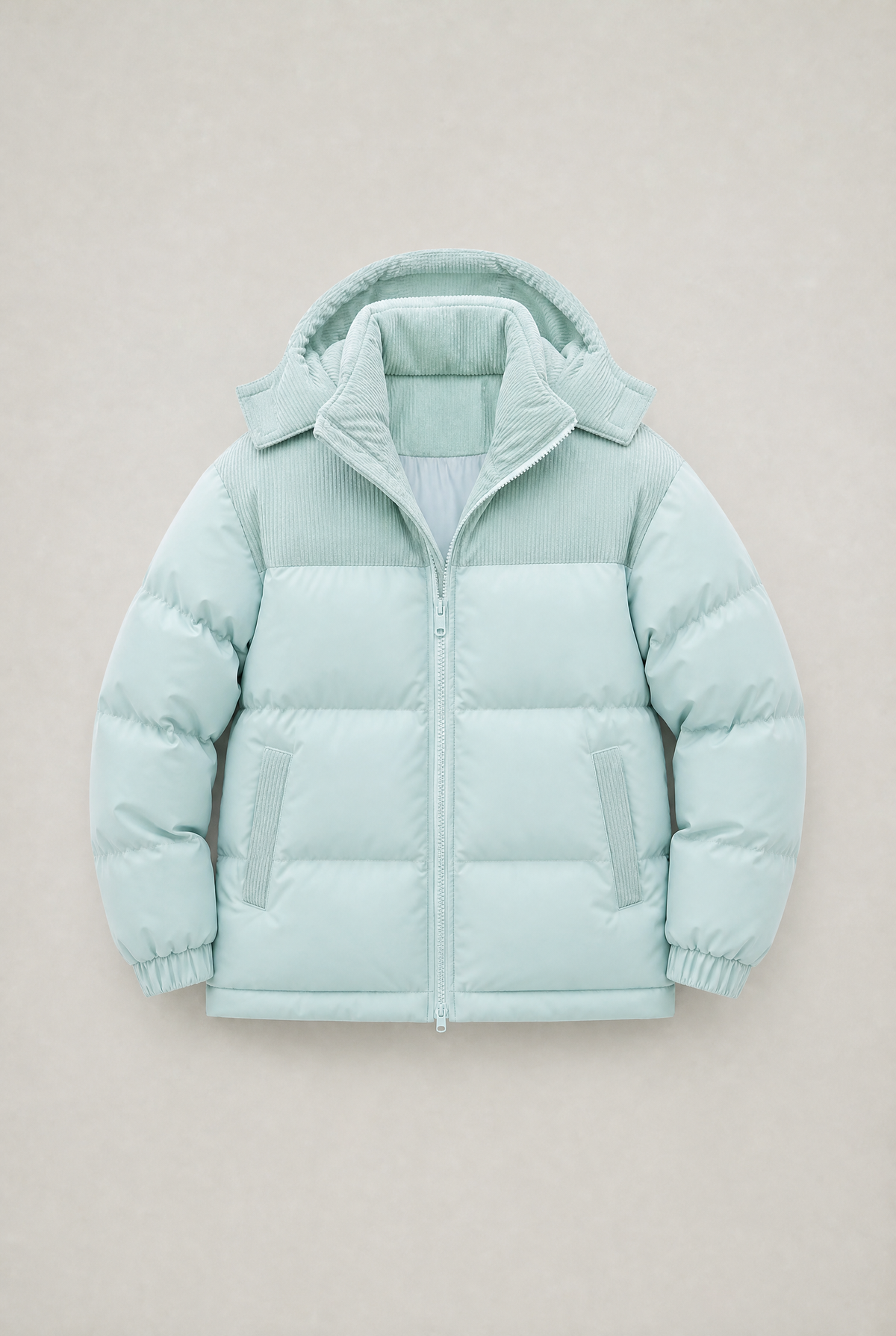 Men’s Hooded Cord Puffer Jacket