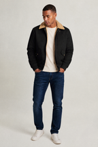 Men’s Fleece Lined Shearling Collar Aviator Jacket