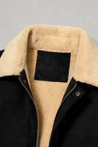 Men’s Fleece Lined Shearling Collar Aviator Jacket