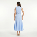 Women's Sleeveless Lace Panel Midi Dress