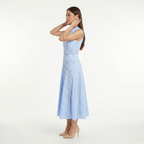 Women's Sleeveless Lace Panel Midi Dress
