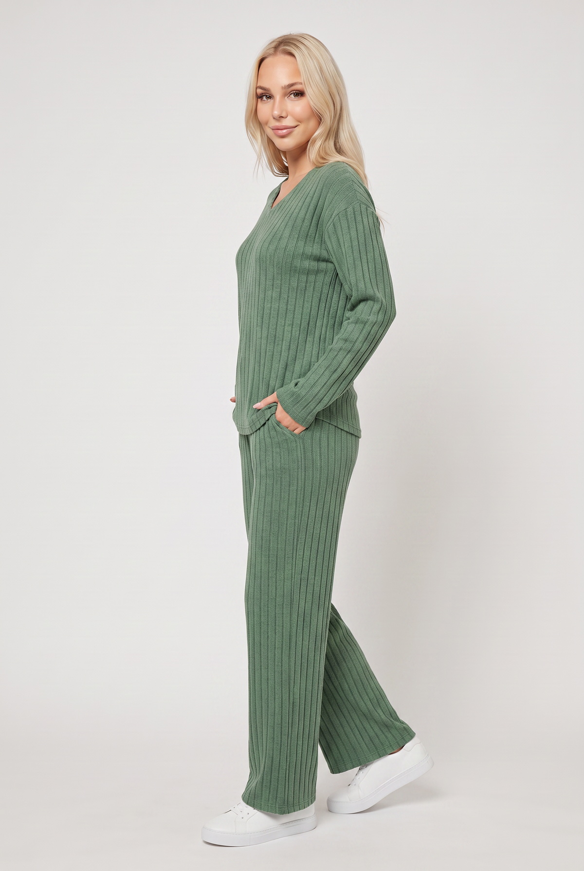 Women’s Ribbed Long-Sleeve Pyjama Set