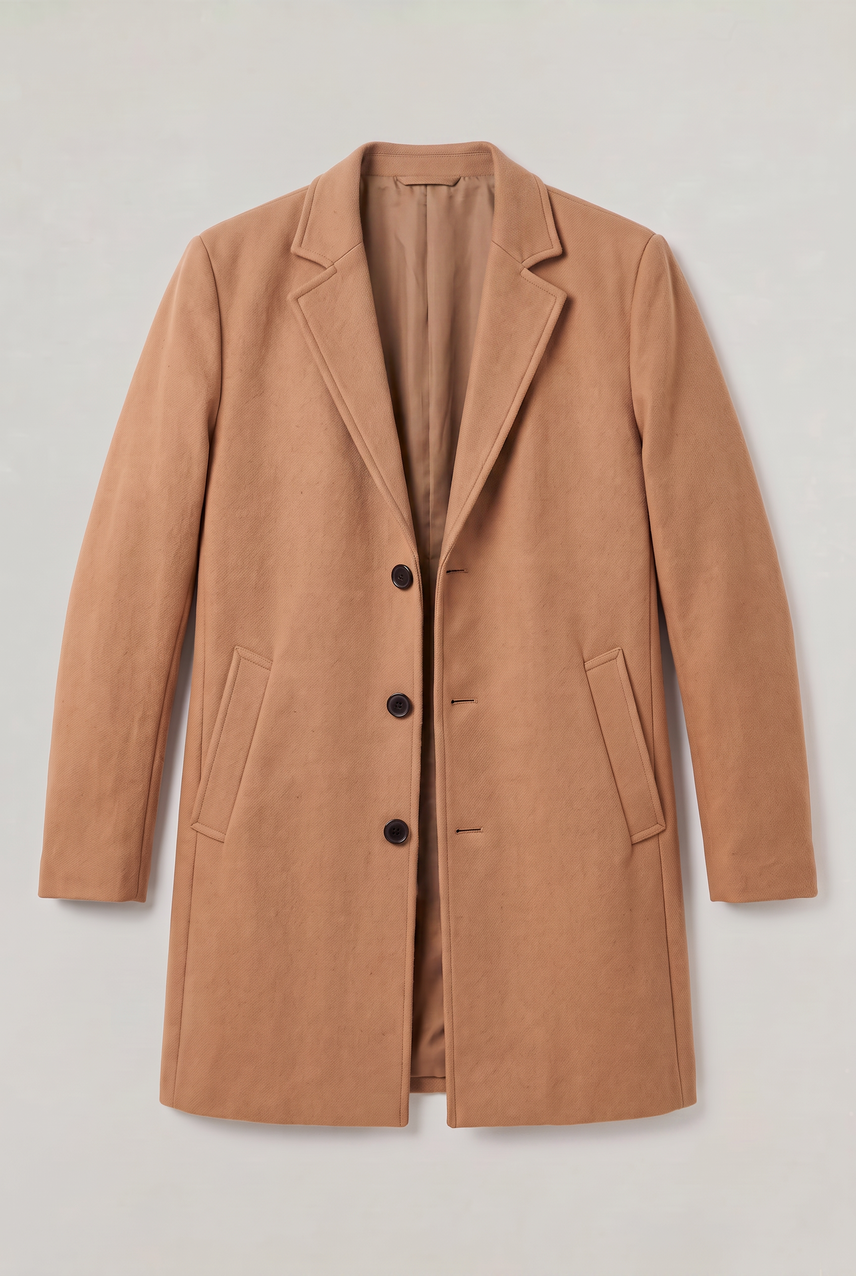 Men’s Mid-Length Tailored Single-Breasted Overcoat