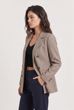 Women’s Checkered Double Breasted Blazer