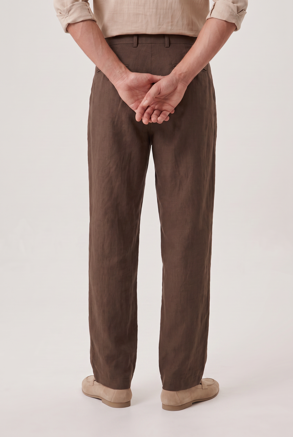 Men’s Relaxed Straight Wide-Leg Linen Trousers