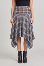 Women’s Check Asymmetric Midi Skirt