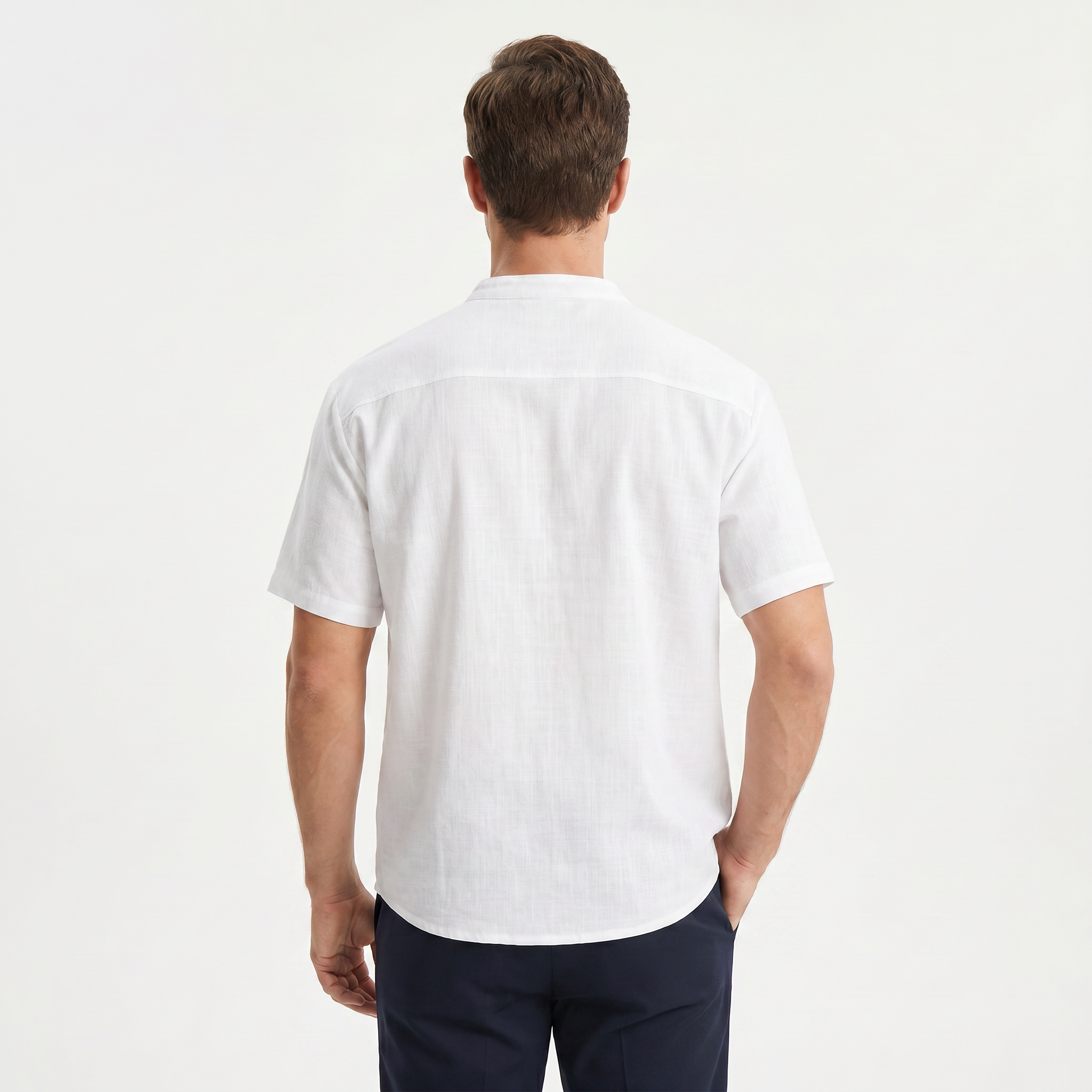 Men's Linen Short Sleeve Henley T-Shirt