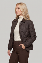 Women's Quilted Diamond Collar Jacket