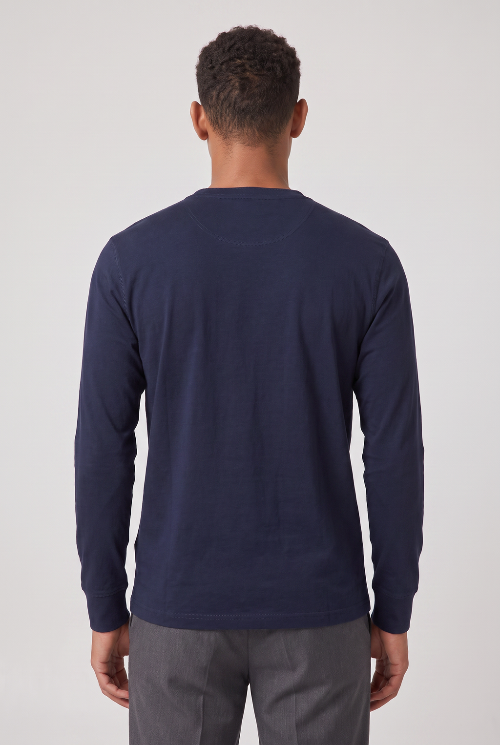 Men’s Long Sleeve Henley Shirt - Button Neck Regular Fit
