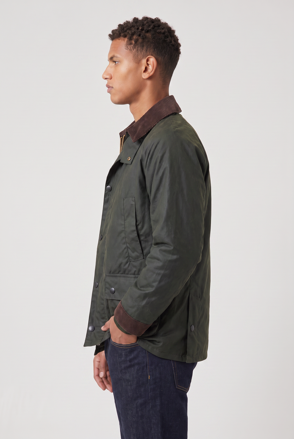 Men’s Vintage Oil-Waxed Corduroy Collar Jacket