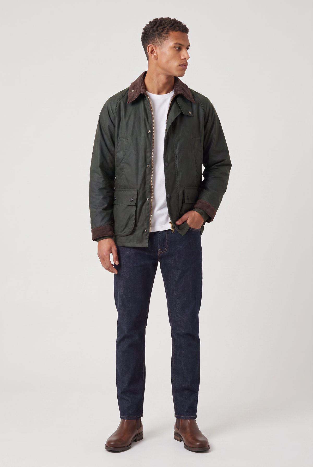 Men’s Vintage Oil-Waxed Corduroy Collar Jacket