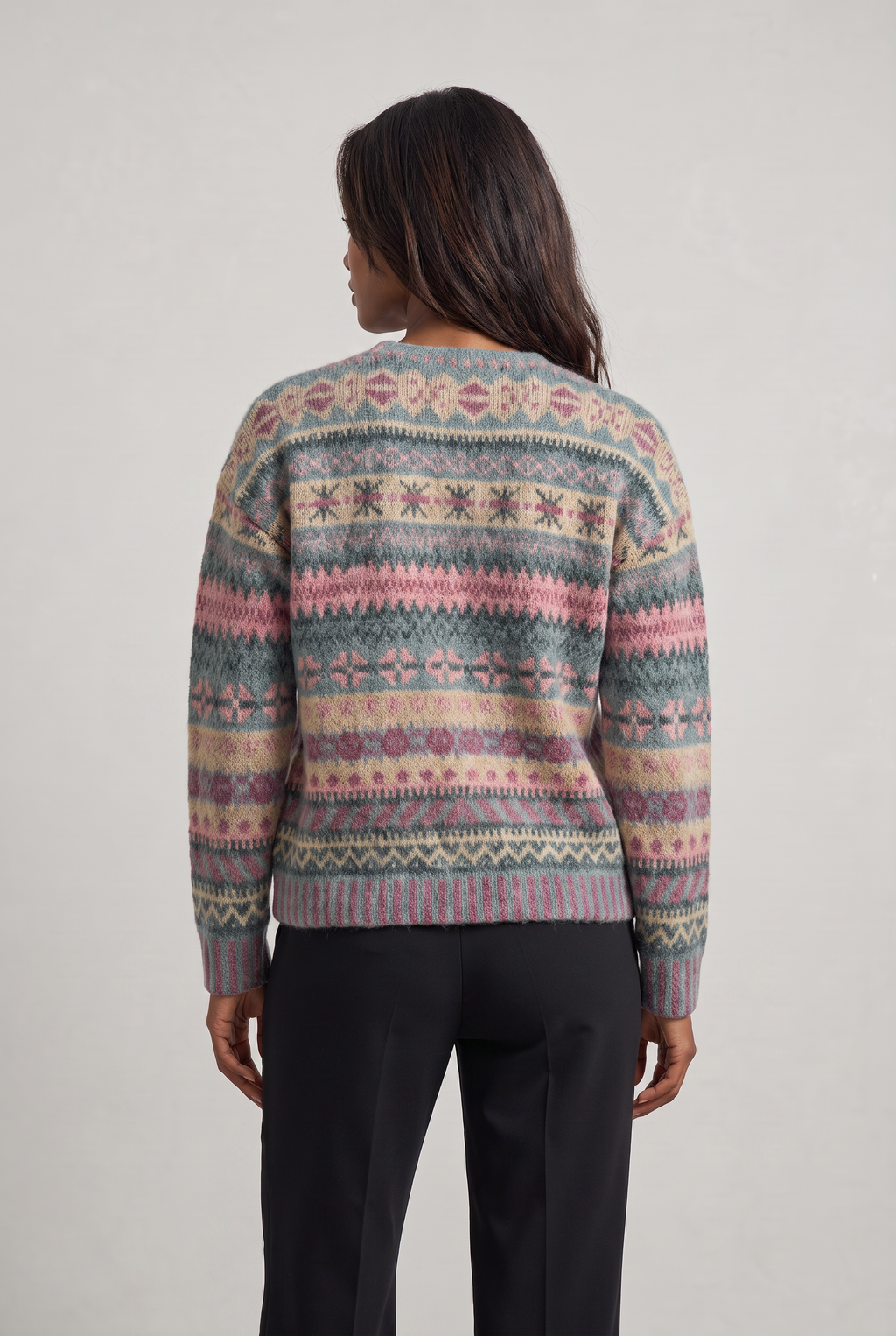 Women's Fair Isle Cardigan - Patterned Knit Button Front