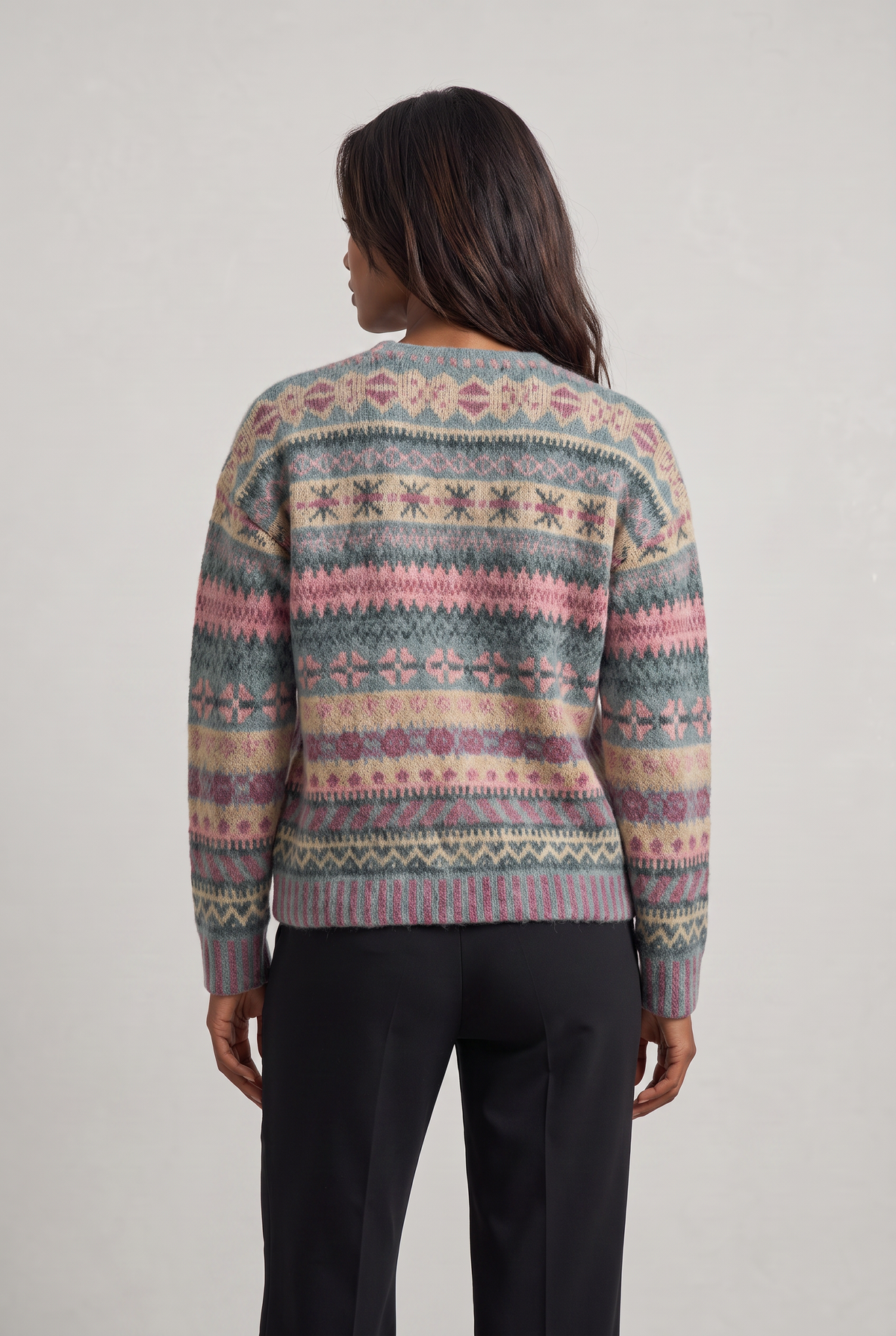 Women's Fair Isle Cardigan - Patterned Knit Button Front