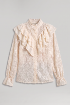 Women’s Victorian High Neck Ruffle Blouse