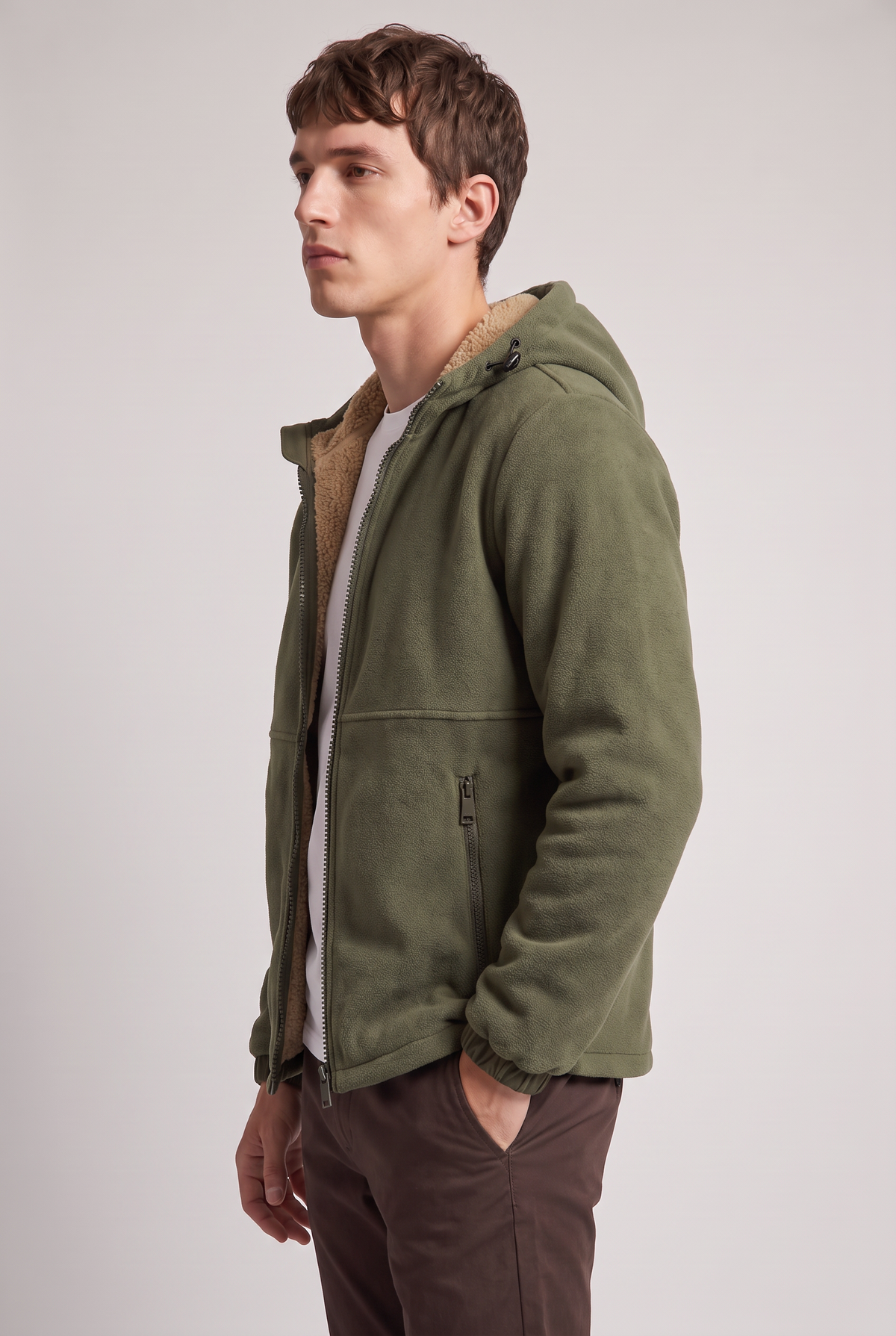 Men’s Hooded Fleece-Lined Jacket