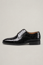 Men’s Patent Croc-Effect Brogue Shoes