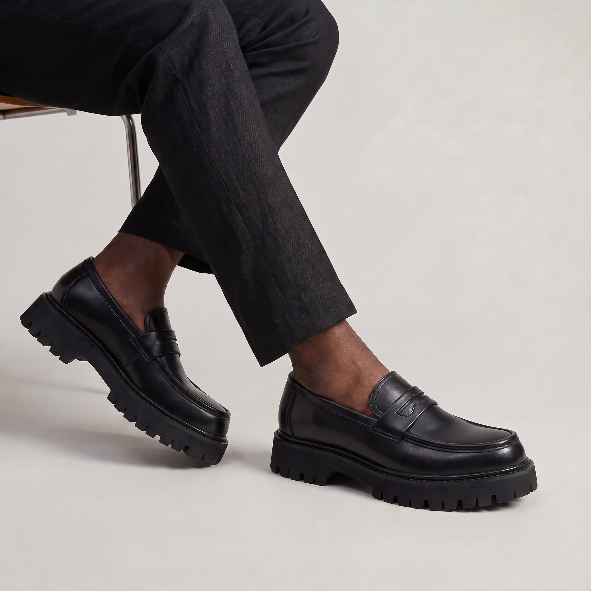 Men's Chunky Loafers - Lug Sole Penny Loafer Slip On