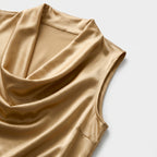 Women's Cowl Neck Sleeveless Cami Top - Draped Front