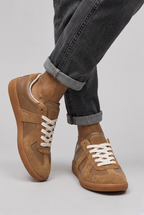 Men’s Suede Look Trainers Gum Sole Low Profile