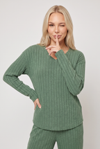 Women’s Ribbed Long-Sleeve Pyjama Set
