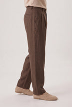 Men’s Relaxed Straight Wide-Leg Linen Trousers