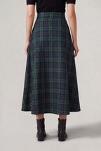 Women’s Tartan A-Line Midi Skirt