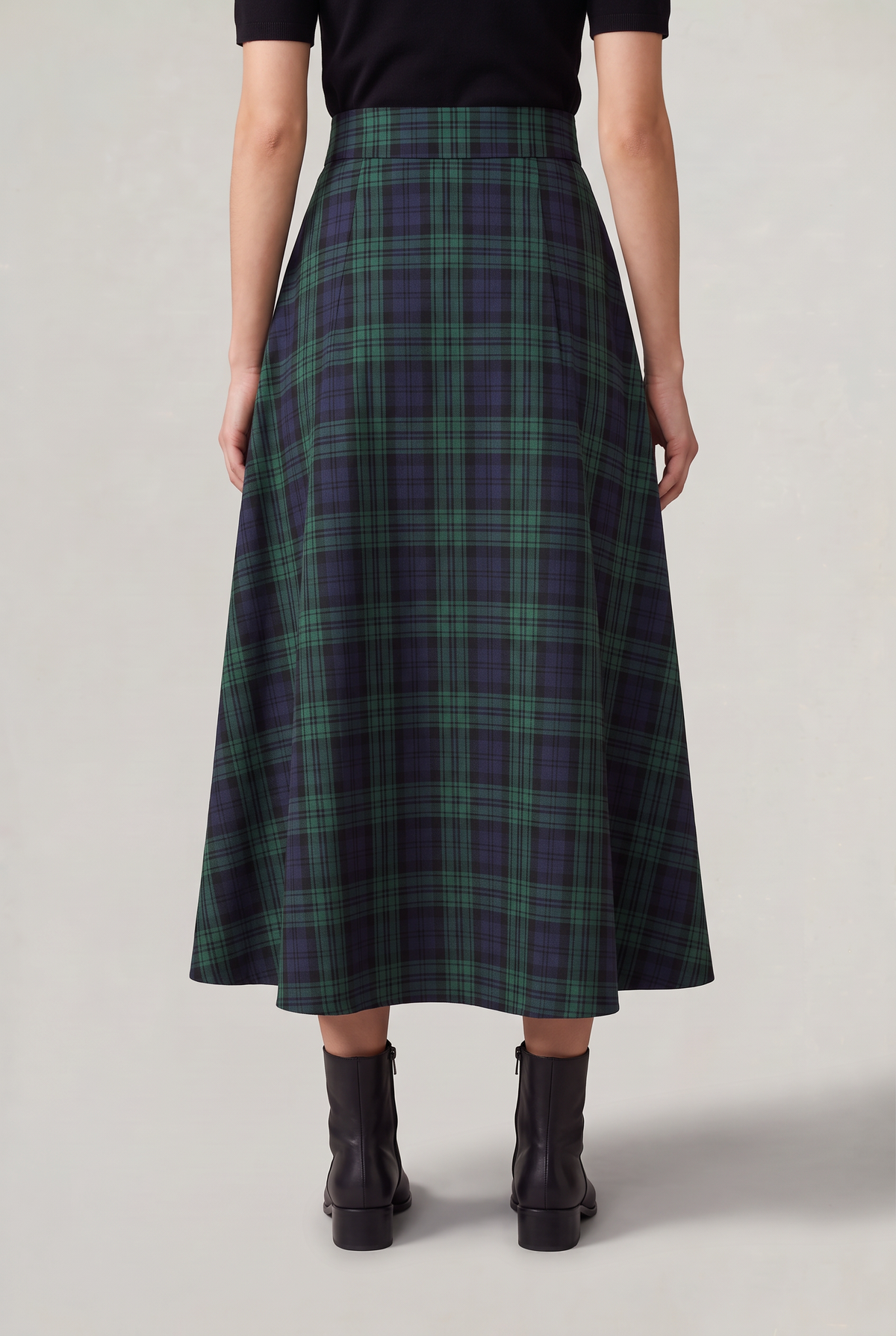 Women’s Tartan A-Line Midi Skirt