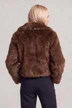 Women’s Cropped Shaggy Faux-Fur Jacket